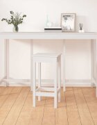 vidaXL Бар маса бяла 180x80x110 см борово дърво масив