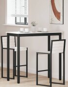 vidaXL Бар маса Бяло 110 x 55 x 105 см Солидно борово дърво