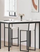 vidaXL Бар маса Бяло 140 x 80 x 105 см Солидно борово дърво