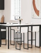 vidaXL Бар маса Бяло 180 x 90 x 105 см Солидно борово дърво