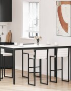 vidaXL Бар маса Бяло 200 x 100 x 105 см Солидно борово дърво