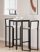 vidaXL Бар маса Бяло 60 x 60 x 105 cm Солидно борово дърво