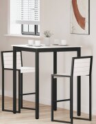 vidaXL Бар маса Бяло 80 x 80 x 105 см Солидно борово дърво