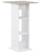 vidaXL Бар маса бяло и бетонно 60x60x110 см