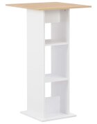 vidaXL Бар маса бяло и сонома дъб 60x60x110 см