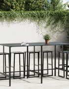 vidaXL Бар маса черна 200x100x110 см прахово боядисана стомана