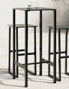 vidaXL Бар маса черна 50x50x110 см прахово боядисана стомана