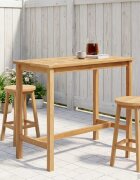 vidaXL Бар маса Натурално 110 x 60 x 105 cm Солидно тиково дърво