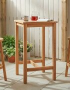 vidaXL Бар маса Натурално 60 x 60 x 105 cm Солидно тиково дърво