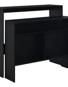 vidaXL Бар маса с 2 плота черна 130x40x120 см