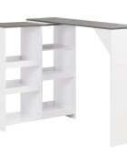 vidaXL Бар маса с подвижен рафт бяла 138x39x110 см