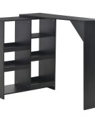 vidaXL Бар маса с подвижен рафт черна 138x39x110 см