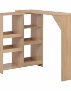 vidaXL Бар маса с подвижен рафт дъб 138x39x110 см