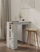 vidaXL Бар маса с рафт бетонно сива 102x50x1035 см инженерно дърво
