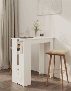 vidaXL Бар маса с рафт бяла 102x50x1035 см инженерно дърво