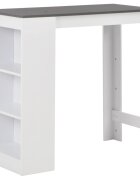 vidaXL Бар маса с рафт бяла 110x50x103 см