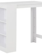 vidaXL Бар маса с рафт бяла 110x50x103 см