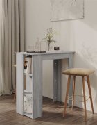 vidaXL Бар маса с рафт сив сонома 102x50x1035 см инженерно дърво