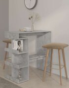 vidaXL Бар маса с рафтове бетонно сива 100x50x1015 см инженерно дърво
