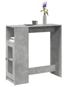 vidaXL Бар маса с рафтове бетонно сива 101x40x1035 см инженерно дърво