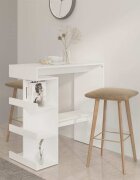 vidaXL Бар маса с рафтове бяла 100x50x1015 см инженерно дърво