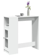 vidaXL Бар маса с рафтове бяла 101x40x1035 см инженерно дърво