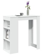 vidaXL Бар маса с рафтове бяла 102x50x1035 см инженерно дърво
