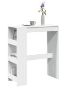 vidaXL Бар маса с рафтове бяла 90x40x1035 см инженерно дърво