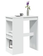 vidaXL Бар маса с рафтове бяла 90x475x1035 см инженерно дърво