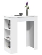 vidaXL Бар маса с рафтове бяла 95x47x1035 см инженерно дърво