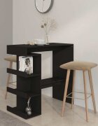 vidaXL Бар маса с рафтове черна 100x50x1015 см инженерно дърво