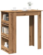 vidaXL Бар маса с рафтове дъб артизан 102x50x1035 см
