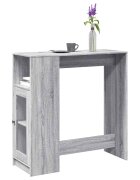 vidaXL Бар маса с рафтове сив сонома 101x40x1035см инженерно дърво