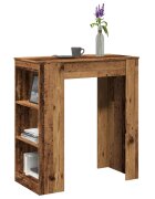 vidaXL Бар маса с рафтове старо дърво 95x47x1035 см инженерно дърво