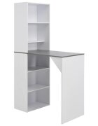 vidaXL Бар маса с шкаф бяла 115x59x200 см