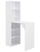 vidaXL Бар маса с шкаф бяла 115x59x200 см