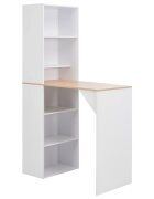 vidaXL Бар маса с шкаф бяла 115x59x200 см