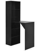 vidaXL Бар маса с шкаф черна 115x59x200 см