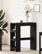 vidaXL Бар маса със стелажи черен дъб 90x40x1035 см инженерно дърво