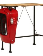 vidaXL Бар маса трактор червен и кафяв 55x120x107 см манго дърво масив