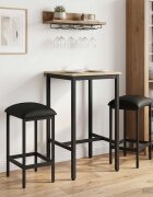 vidaXL Бар стол 2 бр. Черно 40 x 32 x 64 см Инженерна дървесина