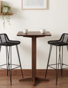 vidaXL Бар стол 2 pcs Черен 44 x 46 x 91 см Ратан и стомана