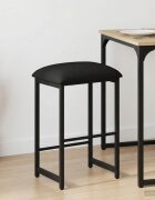 vidaXL Бар стол Черно 40 x 32 x 74 см Инженерна дървесина