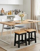 vidaXL Бар стол EKAI 2 бр. Черно 40 x 29 x 455 см