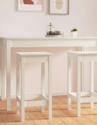 vidaXL Бар столове 2 бр бели 40x40x78 см борово дърво масив