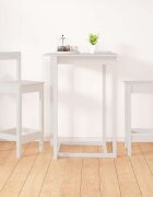 vidaXL Бар столове 2 бр бели 40x415x112 см борово дърво масив