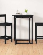 vidaXL Бар столове 2 бр черни 40x415x112 см борово дърво масив