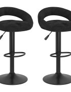 vidaXL Бар столове 2 бр. черни кадифени