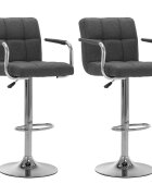 vidaXL Бар столове 2 бр тъмносиви текстил