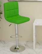 vidaXL Бар табуретка зелена изкуствена кожа